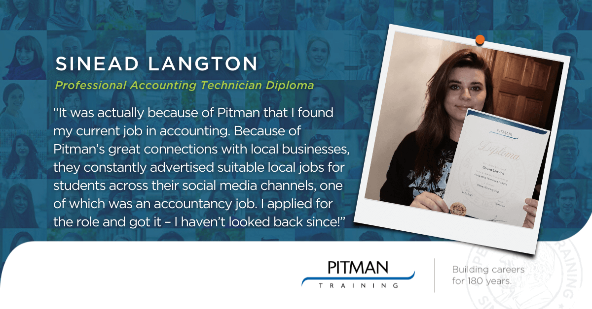 Pitman Training Connections Help Sinead Langton Find Her Dream Job in Accounting